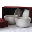 Coffret soie 4 tasses neige