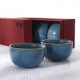 Coffret taffetas soie 4 tasses Iroyo Vert-Bleu