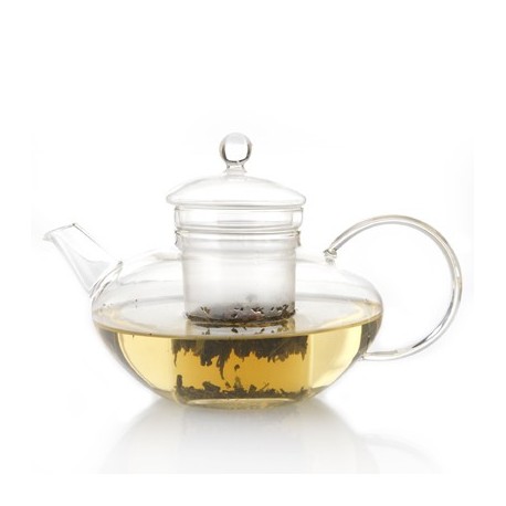 Théière en verre design et classique 1.4L pour les fleurs de thé