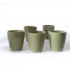 Coffret bois 5 tasses verte