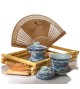 Plateau Coffret 2 Zhongs porcelaine - éventail